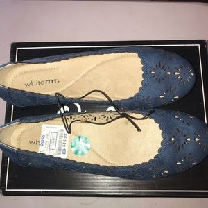 Navy Suede Flats